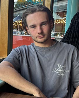 James in a restaurant